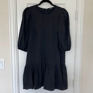 Zara Women’s Black Puff Sleeve Drop skirt Dress, Size Med